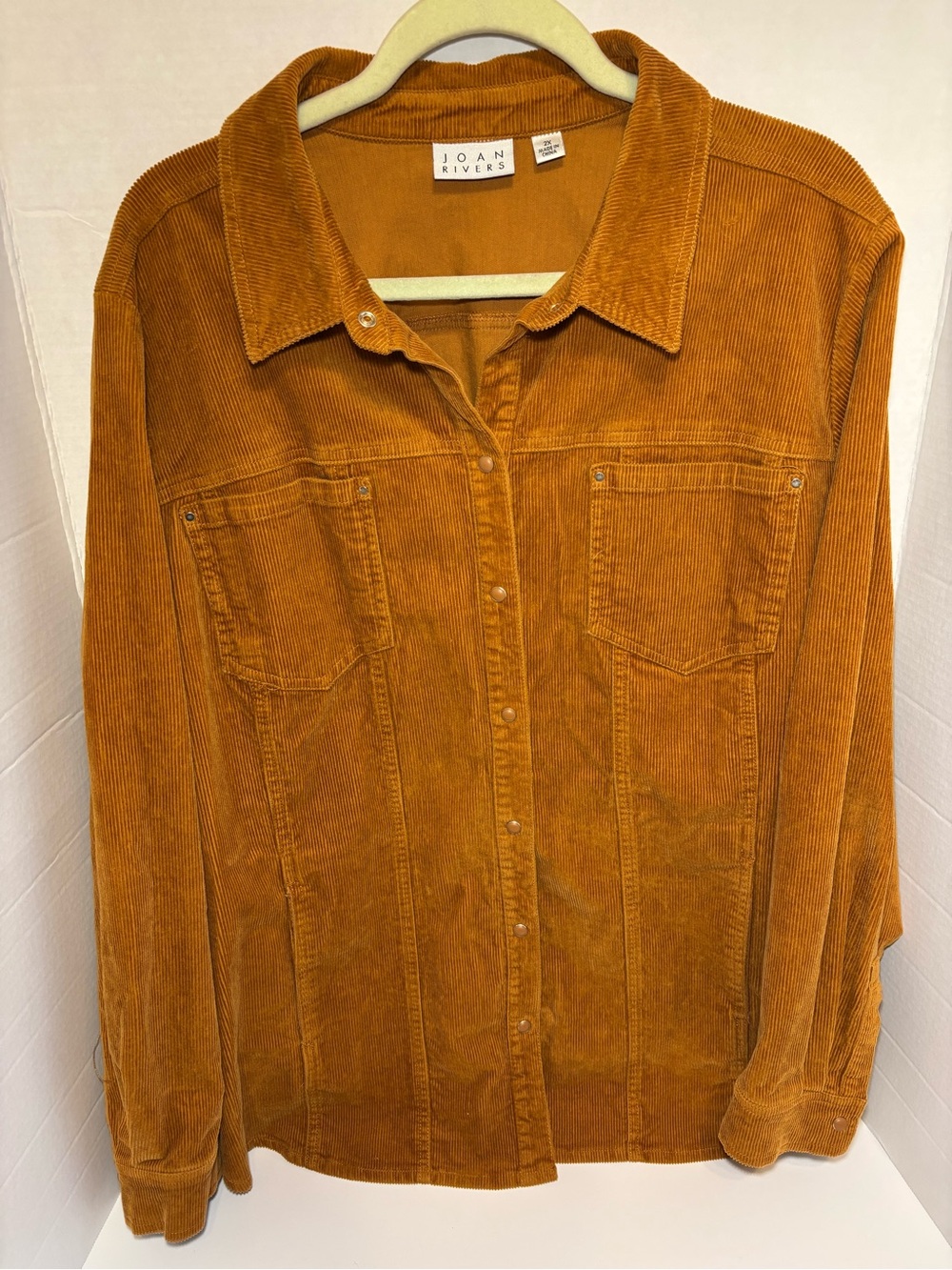 Joan Rivers Burnt Orange Corduroy Snap Front Jacket 2X Women’s Autumn RustColor